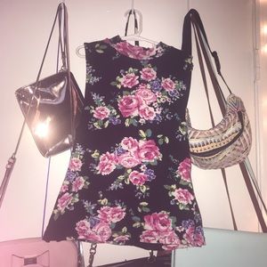 floral mock neck top